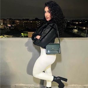 Black faux fur warm jacket